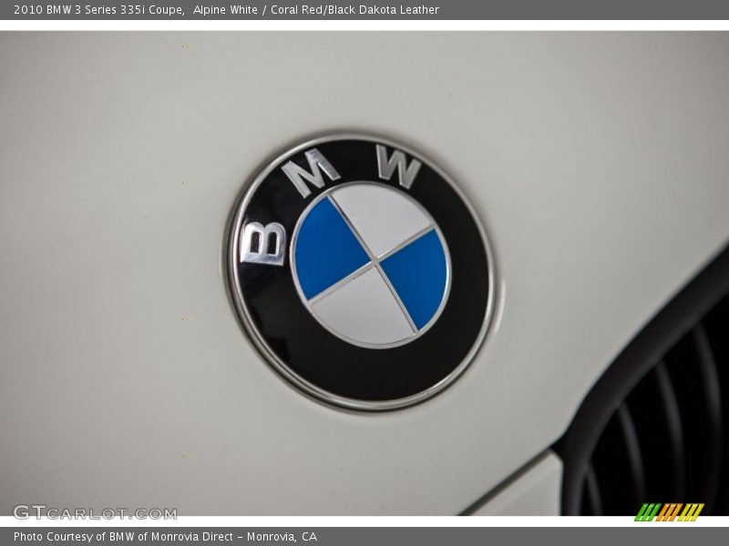 Alpine White / Coral Red/Black Dakota Leather 2010 BMW 3 Series 335i Coupe
