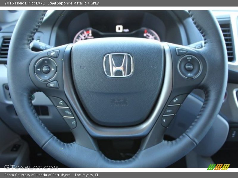 Steel Sapphire Metallic / Gray 2016 Honda Pilot EX-L