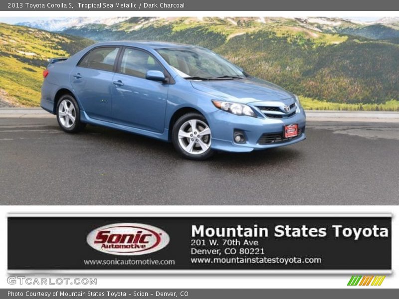Tropical Sea Metallic / Dark Charcoal 2013 Toyota Corolla S