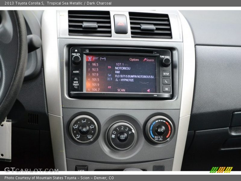 Tropical Sea Metallic / Dark Charcoal 2013 Toyota Corolla S