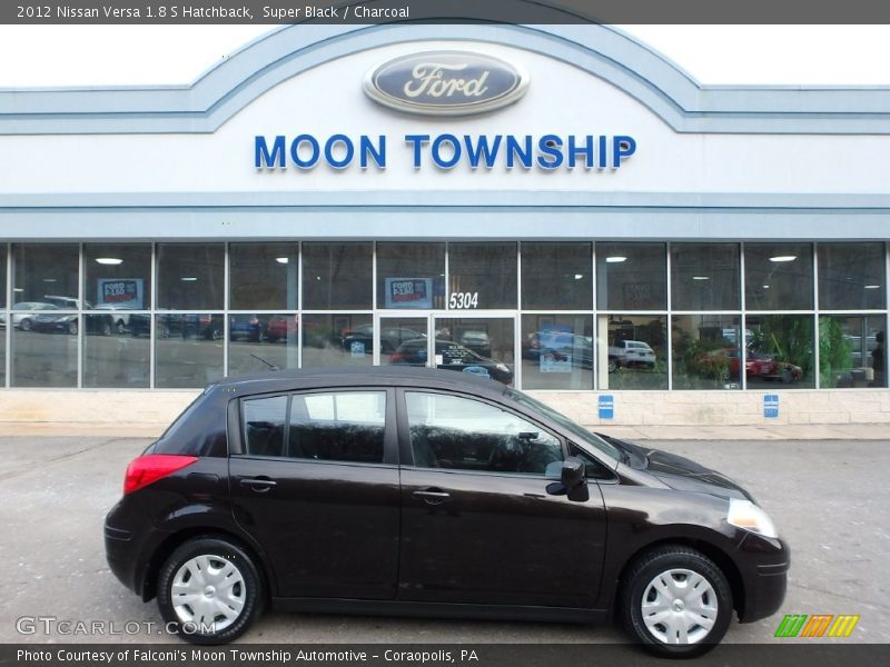 Super Black / Charcoal 2012 Nissan Versa 1.8 S Hatchback