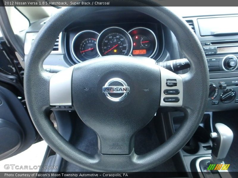 Super Black / Charcoal 2012 Nissan Versa 1.8 S Hatchback