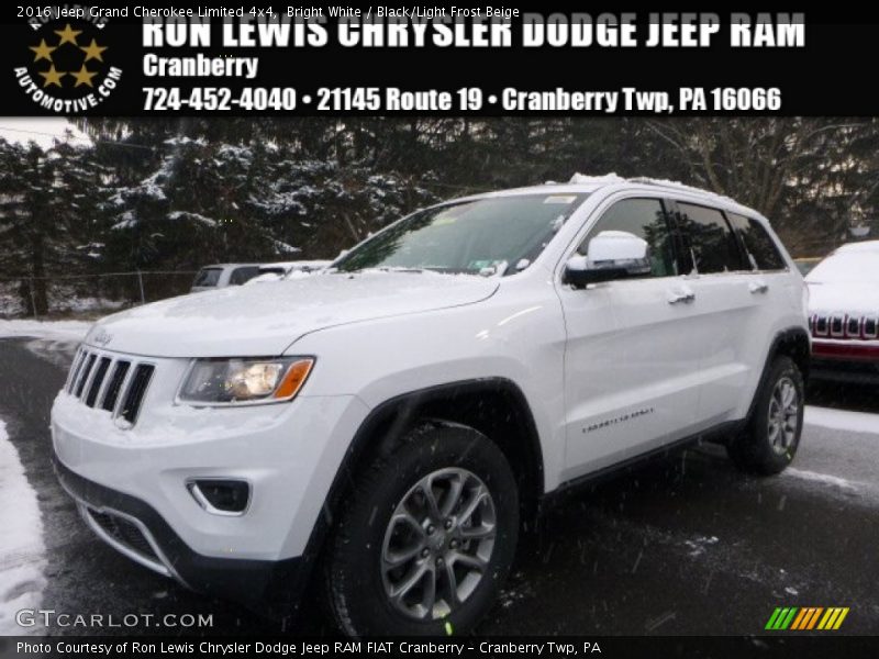 Bright White / Black/Light Frost Beige 2016 Jeep Grand Cherokee Limited 4x4