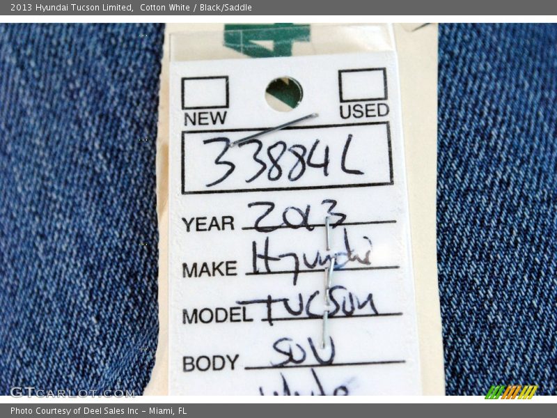 Cotton White / Black/Saddle 2013 Hyundai Tucson Limited