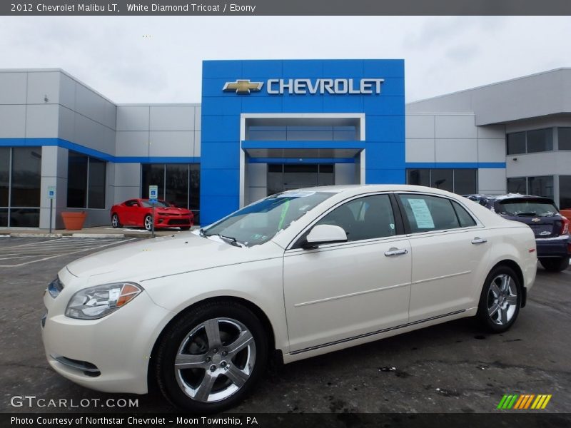 White Diamond Tricoat / Ebony 2012 Chevrolet Malibu LT