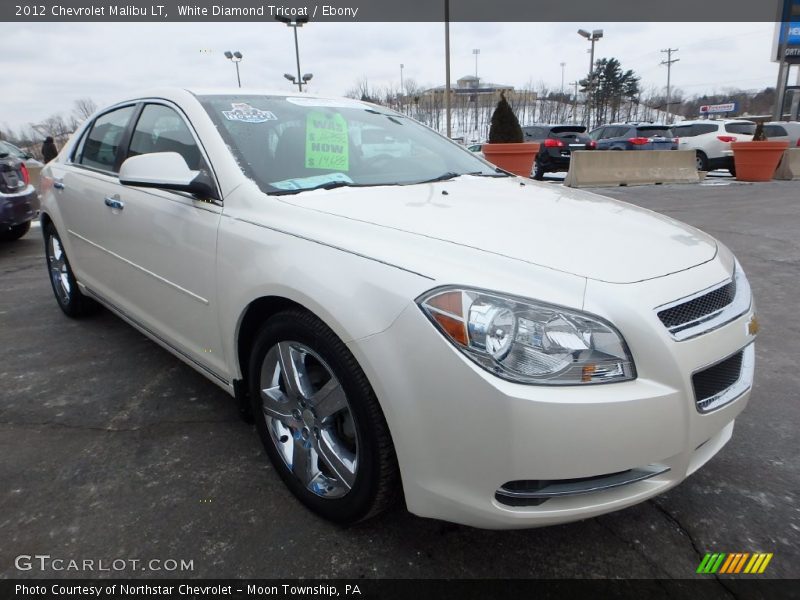 White Diamond Tricoat / Ebony 2012 Chevrolet Malibu LT