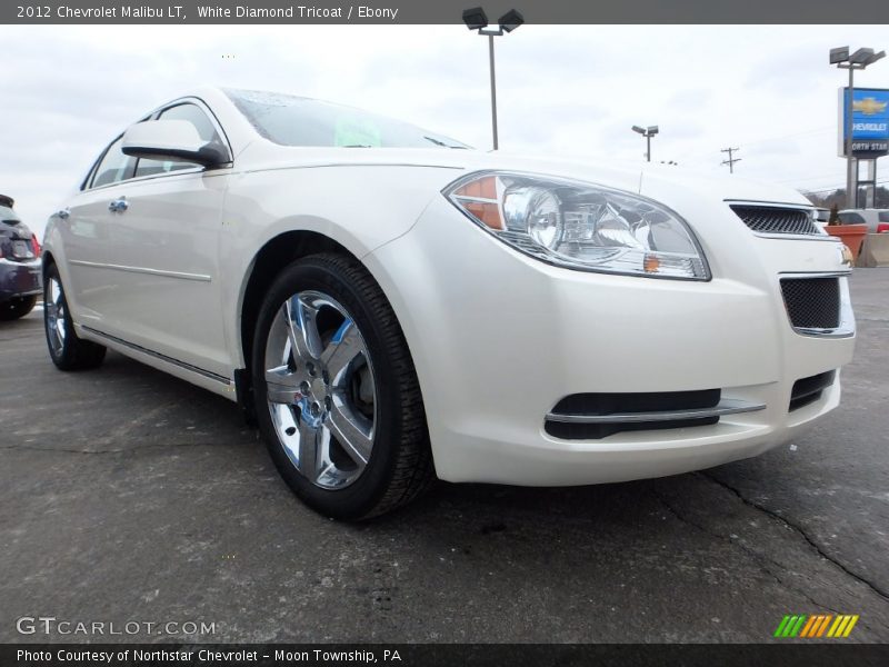 White Diamond Tricoat / Ebony 2012 Chevrolet Malibu LT
