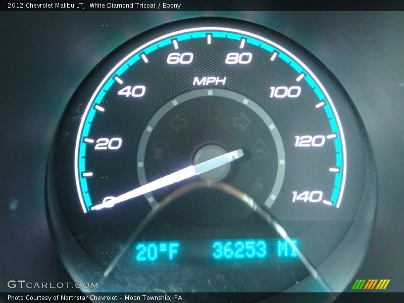 White Diamond Tricoat / Ebony 2012 Chevrolet Malibu LT