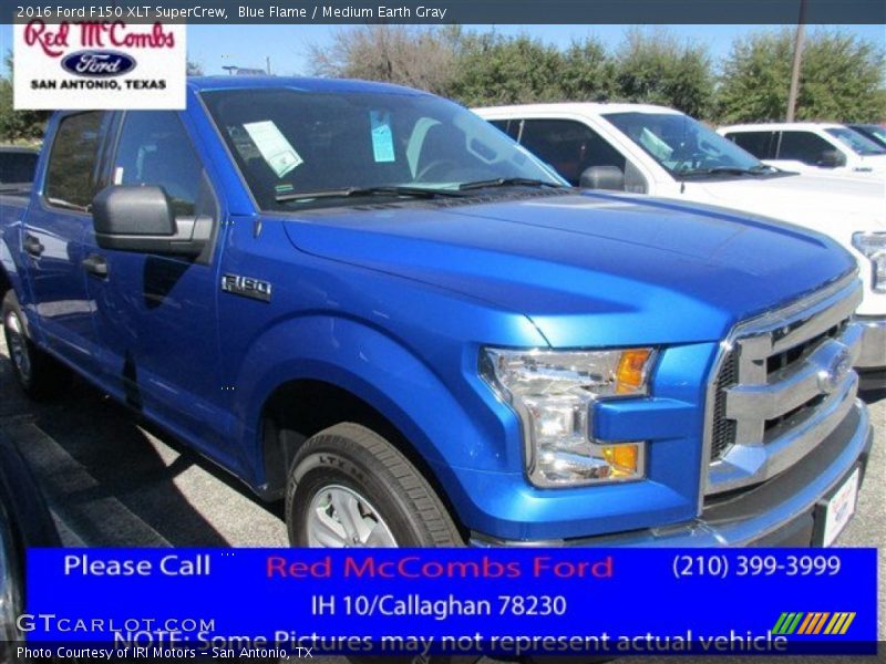 Blue Flame / Medium Earth Gray 2016 Ford F150 XLT SuperCrew