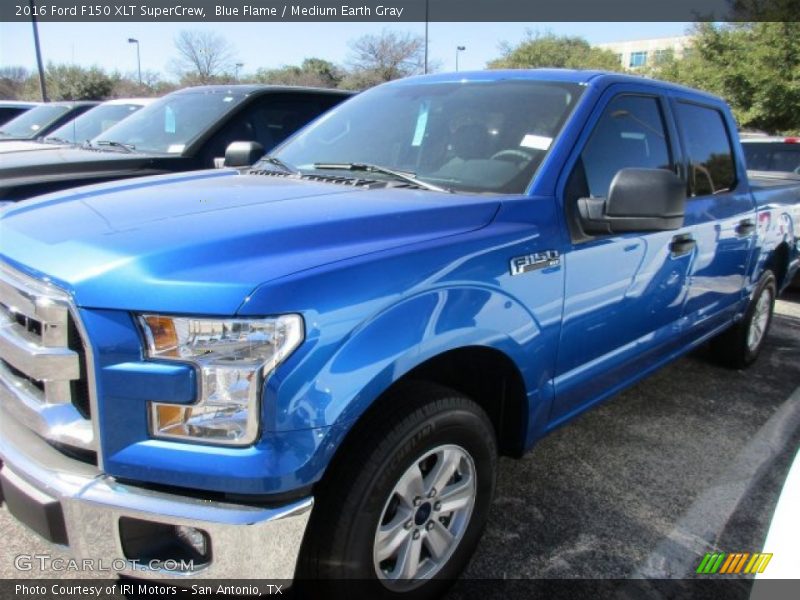 Blue Flame / Medium Earth Gray 2016 Ford F150 XLT SuperCrew
