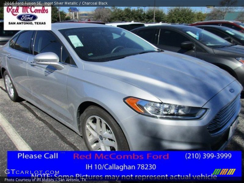 Ingot Silver Metallic / Charcoal Black 2016 Ford Fusion SE