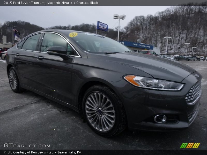 Magnetic Metallic / Charcoal Black 2015 Ford Fusion Titanium