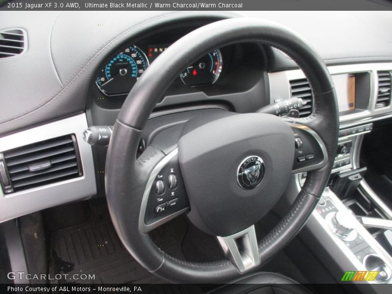 Ultimate Black Metallic / Warm Charcoal/Warm Charcoal 2015 Jaguar XF 3.0 AWD