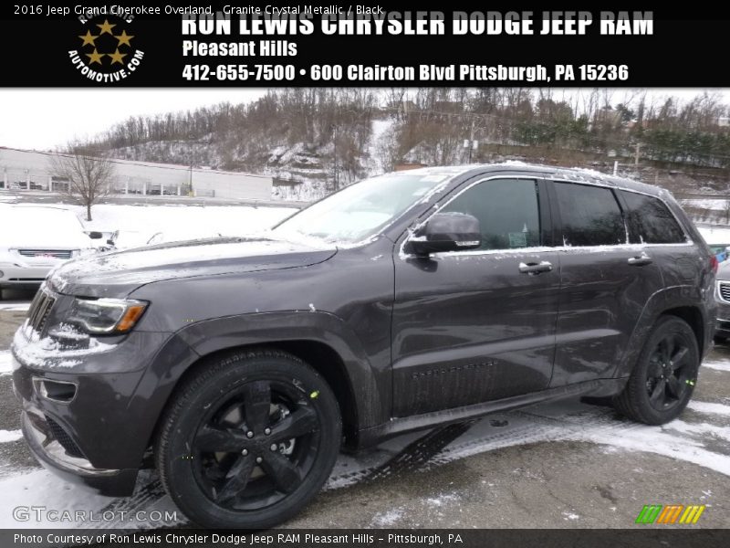 Granite Crystal Metallic / Black 2016 Jeep Grand Cherokee Overland