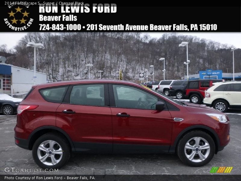 Sunset / Charcoal Black 2014 Ford Escape S