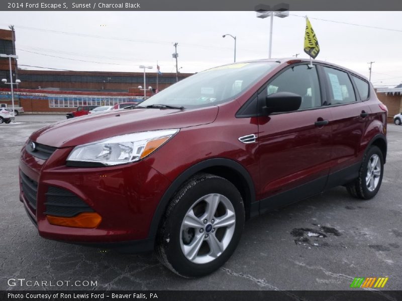 Sunset / Charcoal Black 2014 Ford Escape S