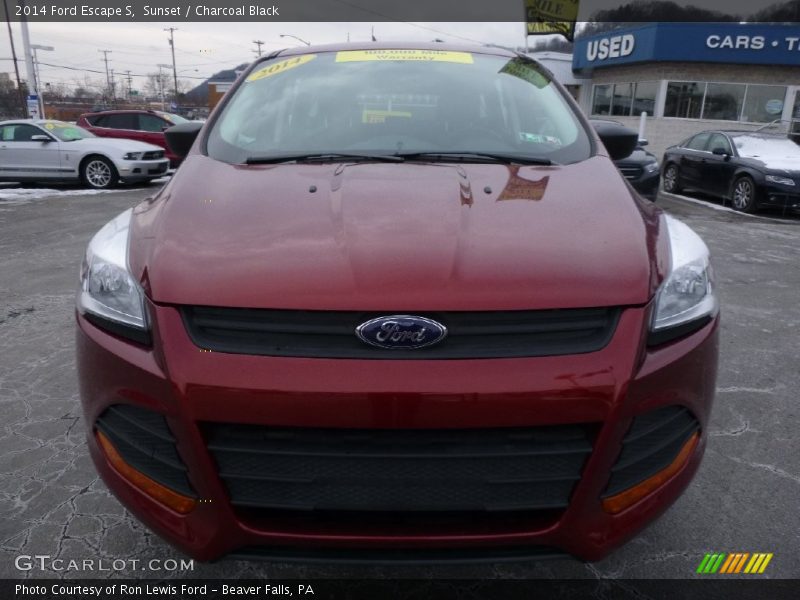 Sunset / Charcoal Black 2014 Ford Escape S