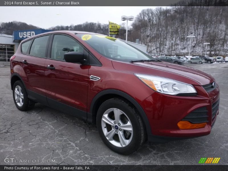 Sunset / Charcoal Black 2014 Ford Escape S