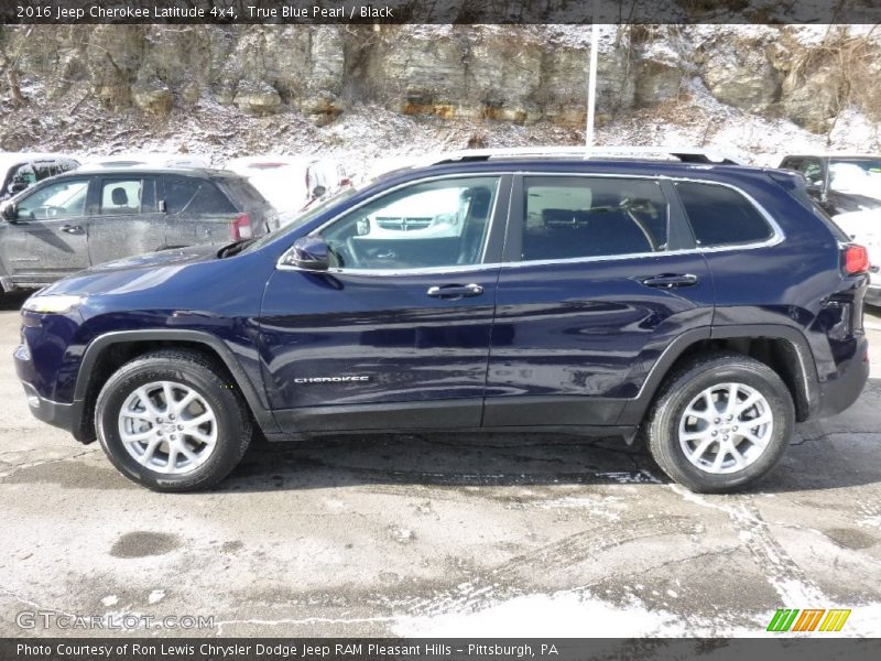 True Blue Pearl / Black 2016 Jeep Cherokee Latitude 4x4