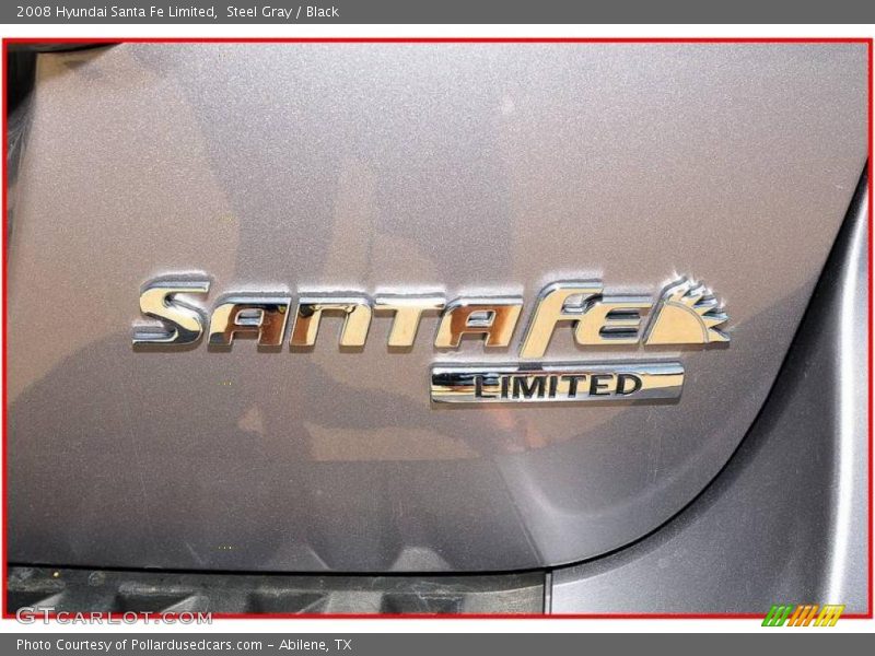 Steel Gray / Black 2008 Hyundai Santa Fe Limited