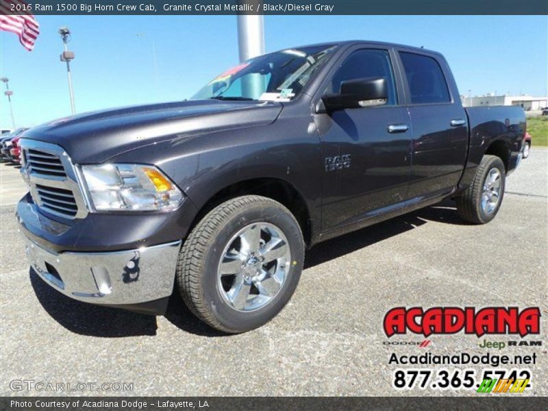 Granite Crystal Metallic / Black/Diesel Gray 2016 Ram 1500 Big Horn Crew Cab