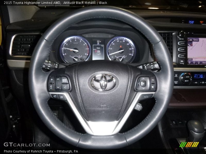 Attitude Black Metallic / Black 2015 Toyota Highlander Limited AWD