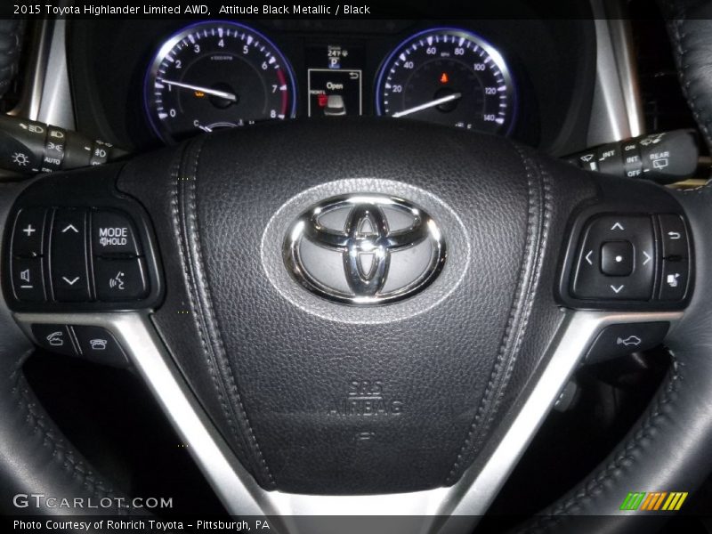 Attitude Black Metallic / Black 2015 Toyota Highlander Limited AWD