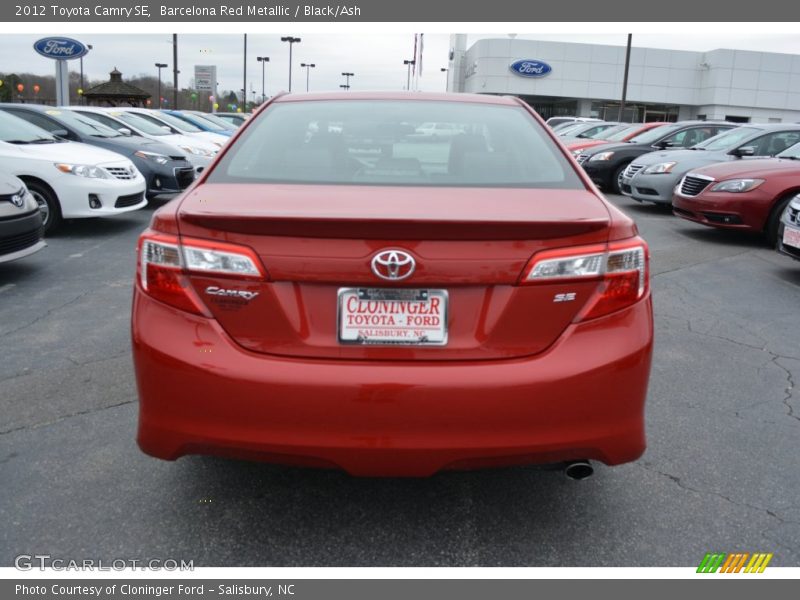 Barcelona Red Metallic / Black/Ash 2012 Toyota Camry SE