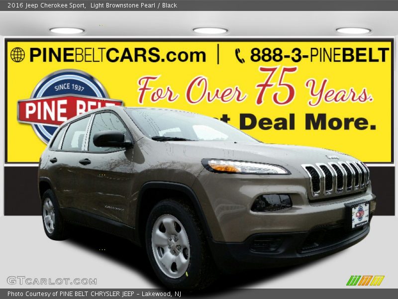 Light Brownstone Pearl / Black 2016 Jeep Cherokee Sport