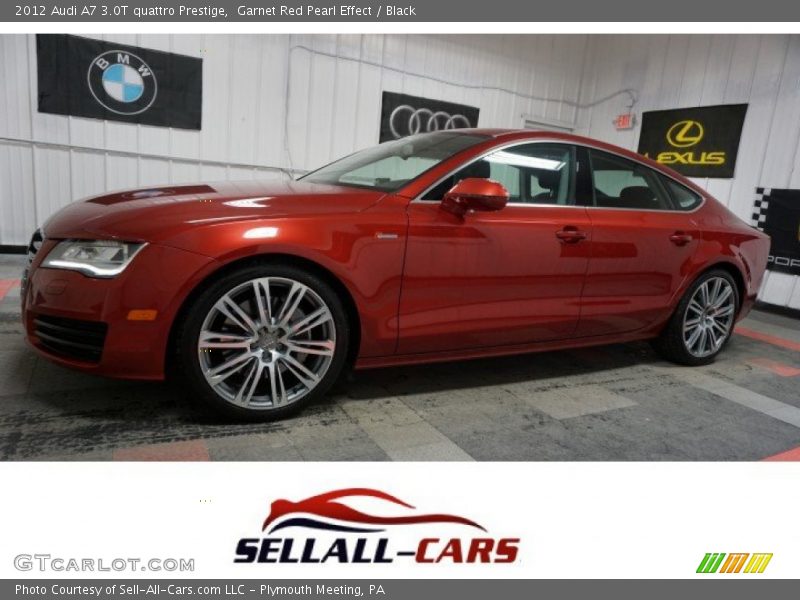 Garnet Red Pearl Effect / Black 2012 Audi A7 3.0T quattro Prestige