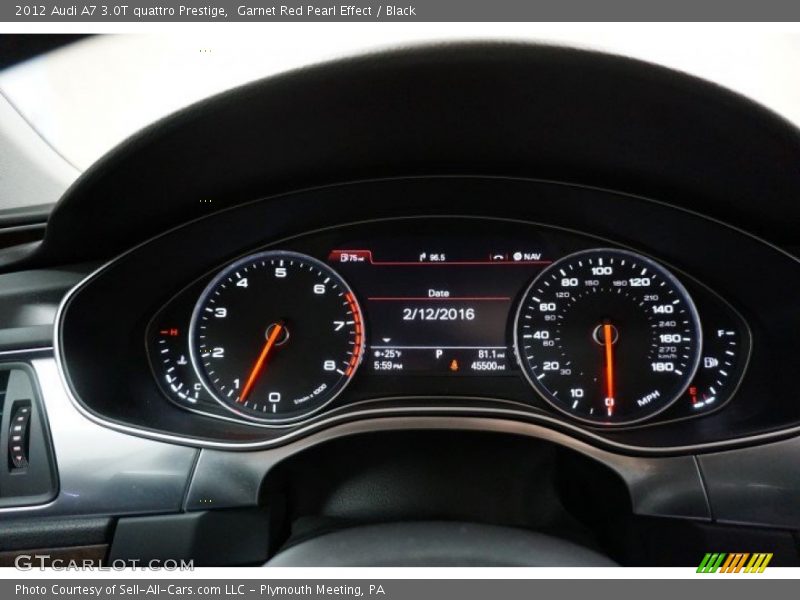 Garnet Red Pearl Effect / Black 2012 Audi A7 3.0T quattro Prestige