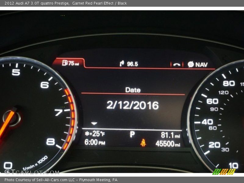 Garnet Red Pearl Effect / Black 2012 Audi A7 3.0T quattro Prestige