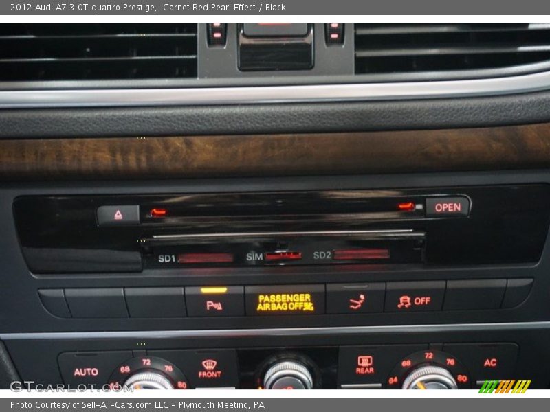 Garnet Red Pearl Effect / Black 2012 Audi A7 3.0T quattro Prestige