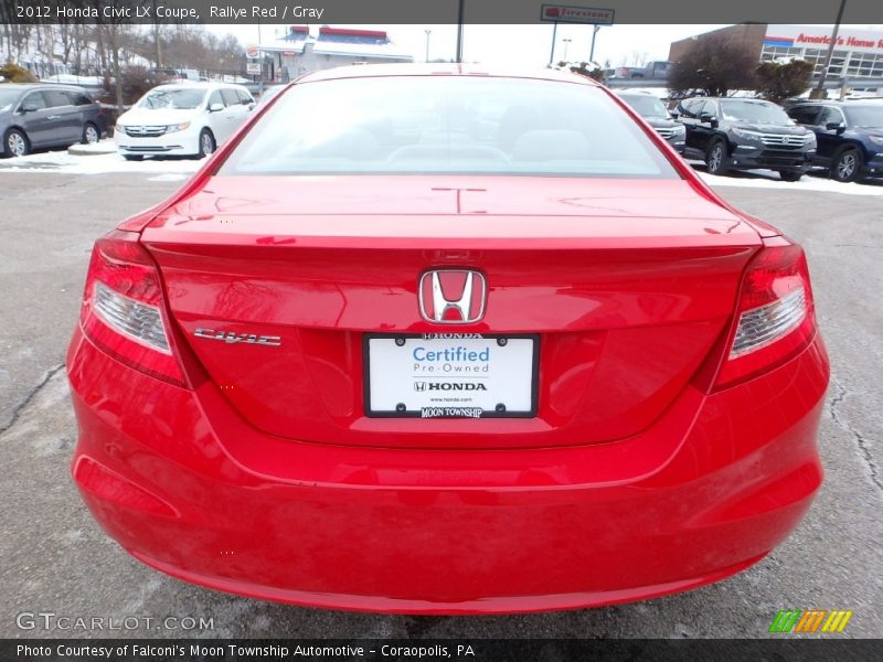 Rallye Red / Gray 2012 Honda Civic LX Coupe