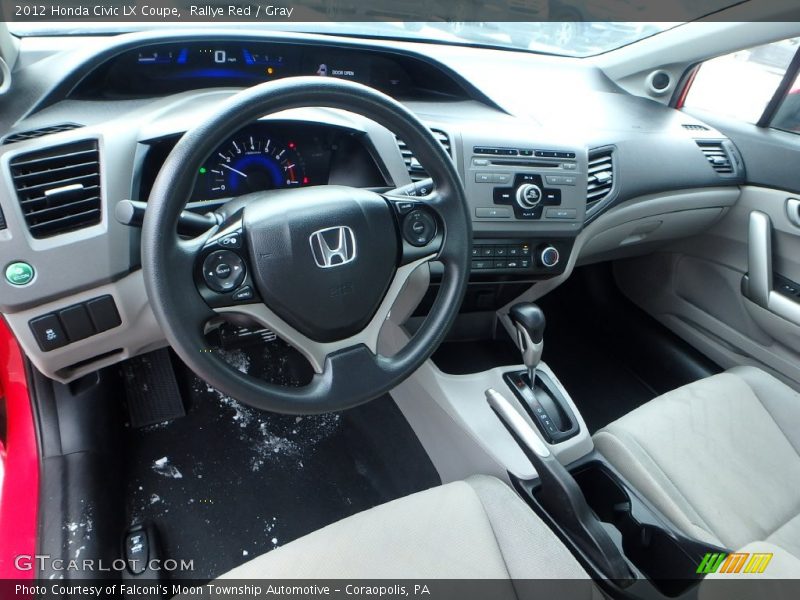 Rallye Red / Gray 2012 Honda Civic LX Coupe