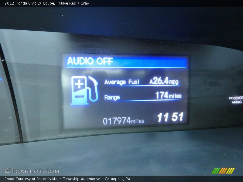Rallye Red / Gray 2012 Honda Civic LX Coupe