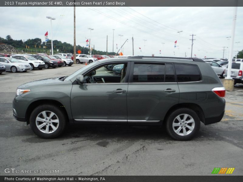Cypress Green Pearl / Sand Beige 2013 Toyota Highlander SE 4WD