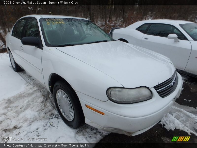 Summit White / Gray 2003 Chevrolet Malibu Sedan