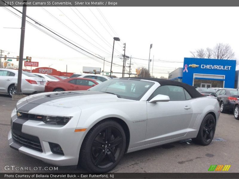 Silver Ice Metallic / Beige 2015 Chevrolet Camaro SS Convertible