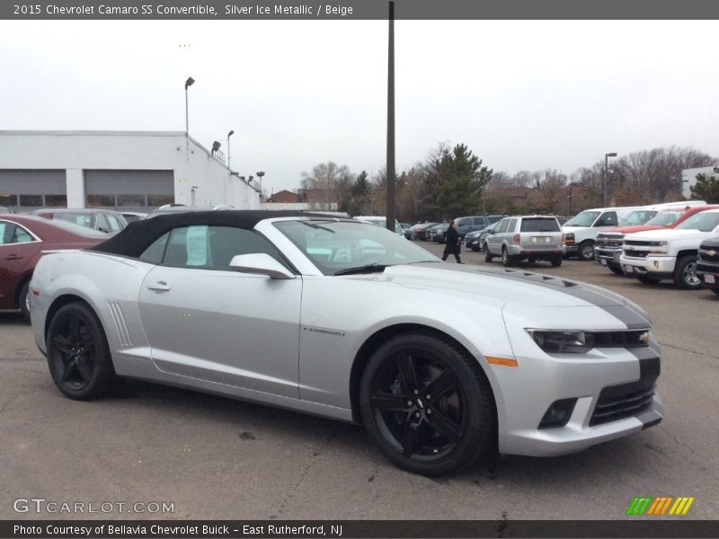 Silver Ice Metallic / Beige 2015 Chevrolet Camaro SS Convertible