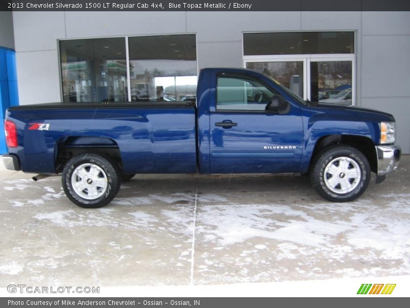 Blue Topaz Metallic / Ebony 2013 Chevrolet Silverado 1500 LT Regular Cab 4x4