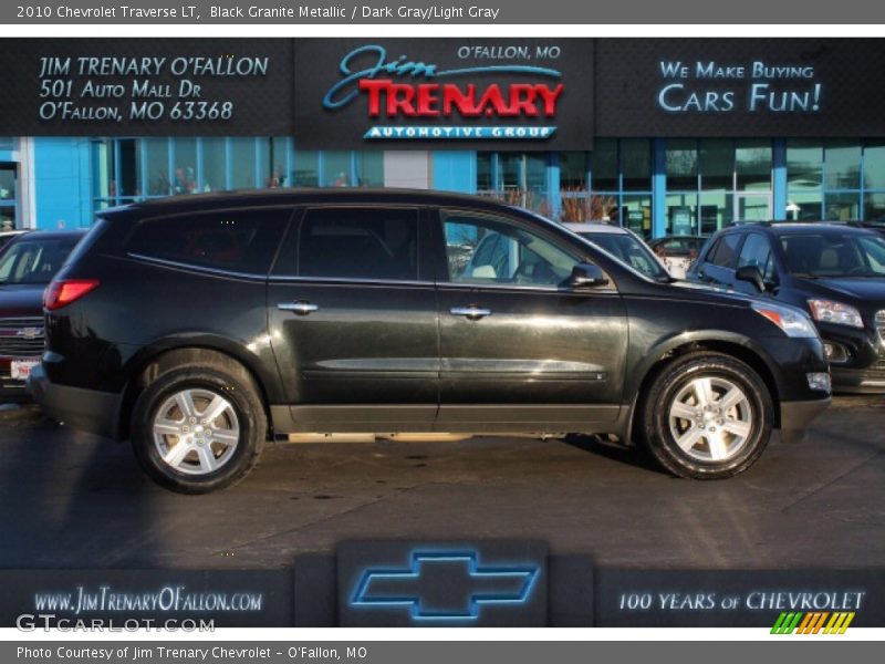 Black Granite Metallic / Dark Gray/Light Gray 2010 Chevrolet Traverse LT