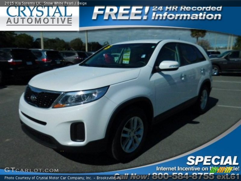 Snow White Pearl / Beige 2015 Kia Sorento LX