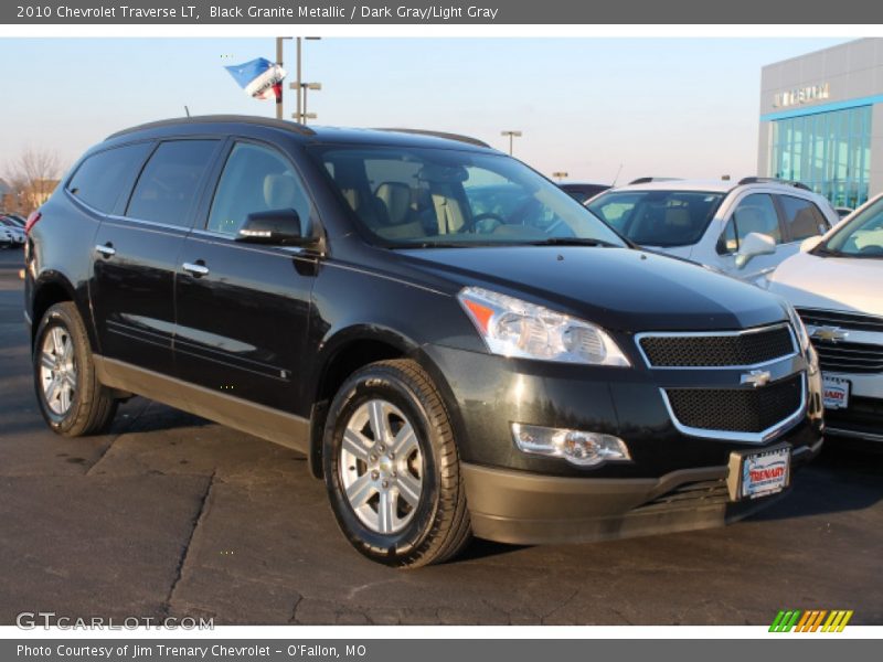 Black Granite Metallic / Dark Gray/Light Gray 2010 Chevrolet Traverse LT