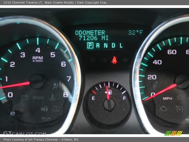 Black Granite Metallic / Dark Gray/Light Gray 2010 Chevrolet Traverse LT