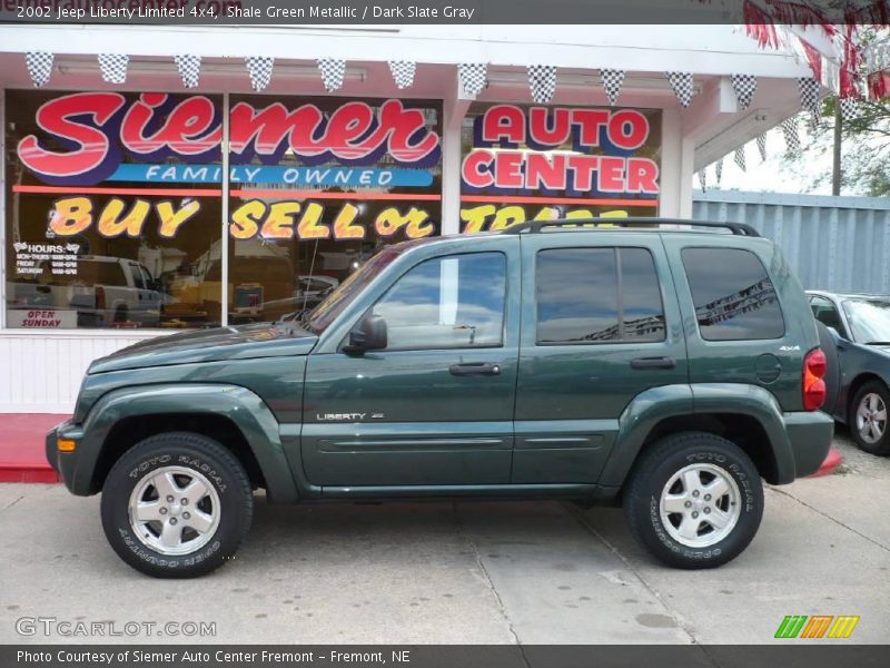 Shale Green Metallic / Dark Slate Gray 2002 Jeep Liberty Limited 4x4