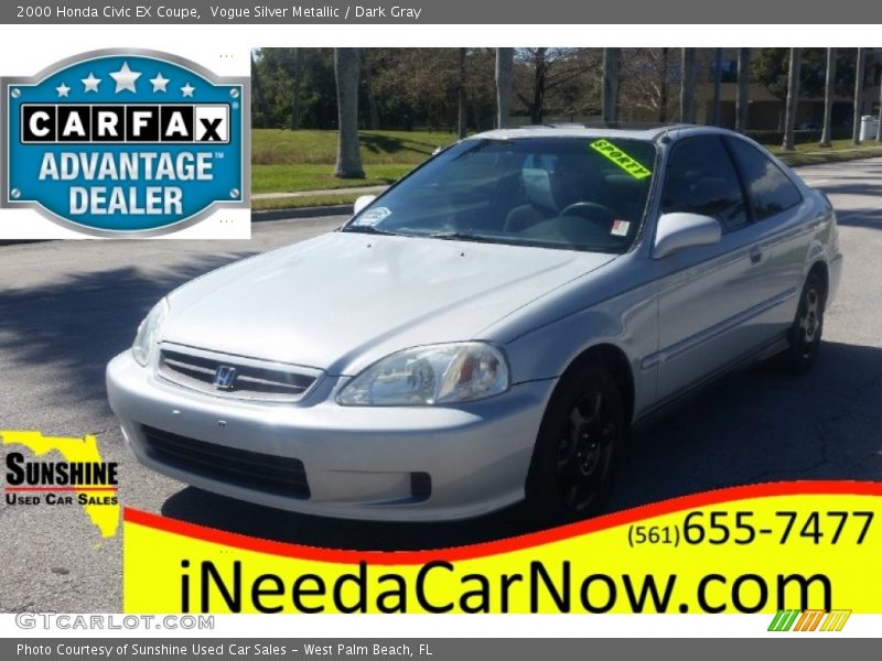 Vogue Silver Metallic / Dark Gray 2000 Honda Civic EX Coupe
