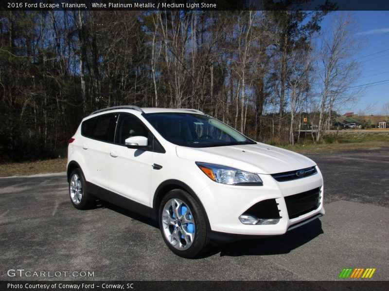 White Platinum Metallic / Medium Light Stone 2016 Ford Escape Titanium