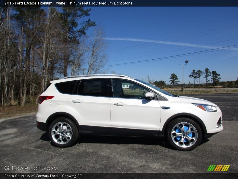 White Platinum Metallic / Medium Light Stone 2016 Ford Escape Titanium