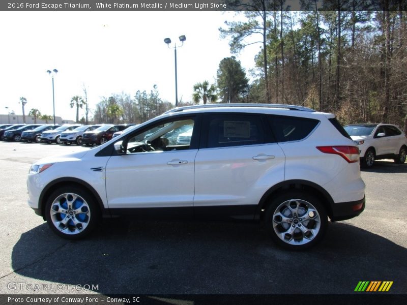 White Platinum Metallic / Medium Light Stone 2016 Ford Escape Titanium